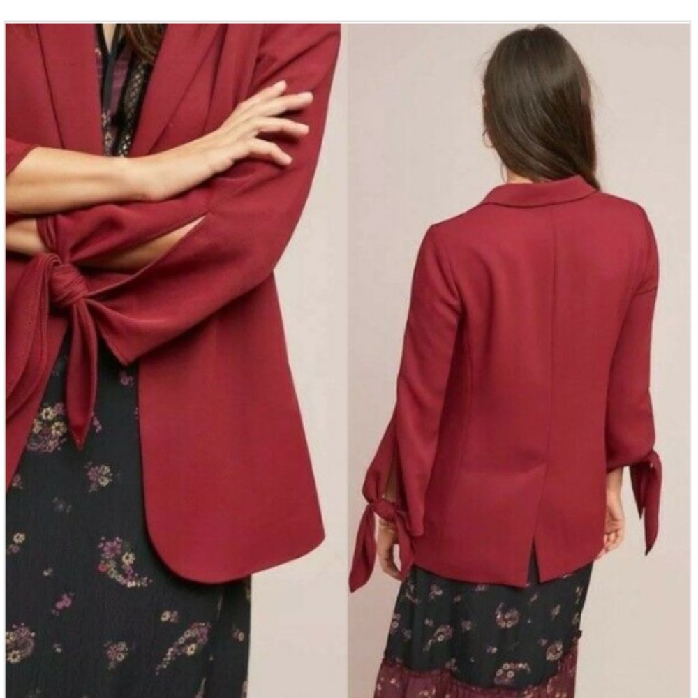 Cartonnier Wine Tie Sleeve Blazer